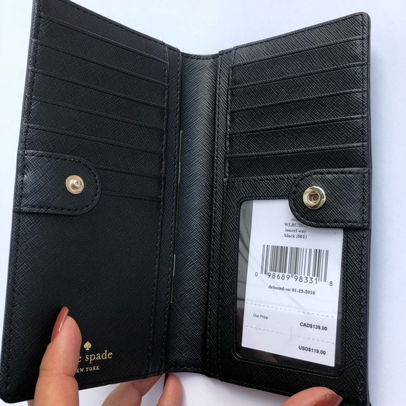Kate Spade Classic Black Wallet Stacy Laurel St - Picture 4 of 6